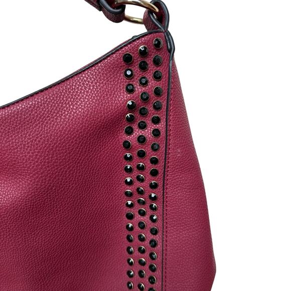 Acqua di Perla Burgundy Shoulder Hobo Bag - Studded Design - Picture 4 of 12